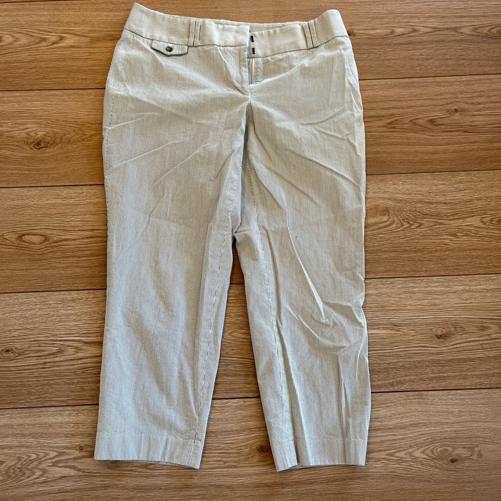 LOFT striped Julie cropped pants